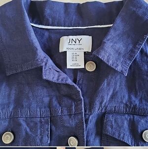Jones New York Dark Blue Button Down Shirt